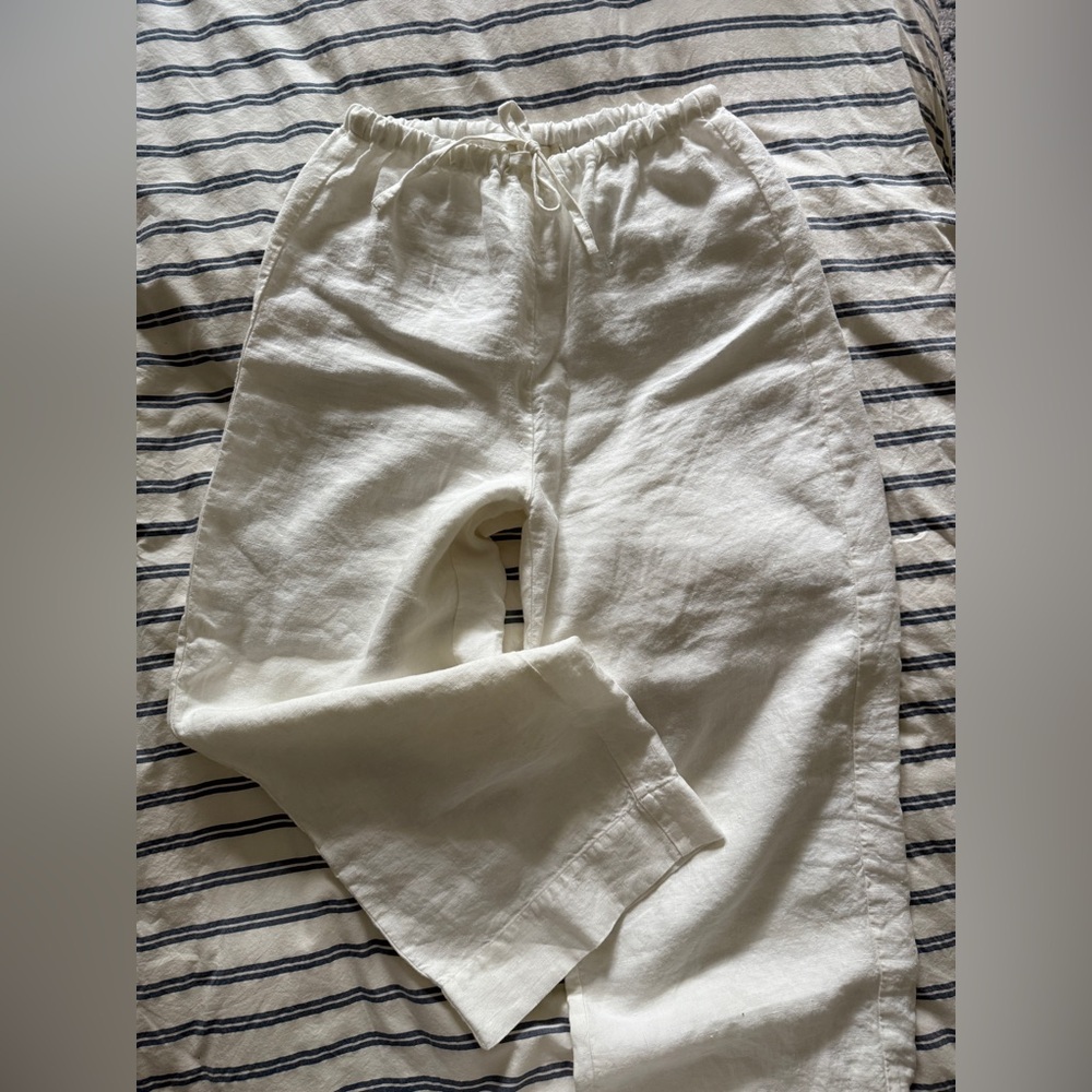 Gillian Stevens White Linen Pants